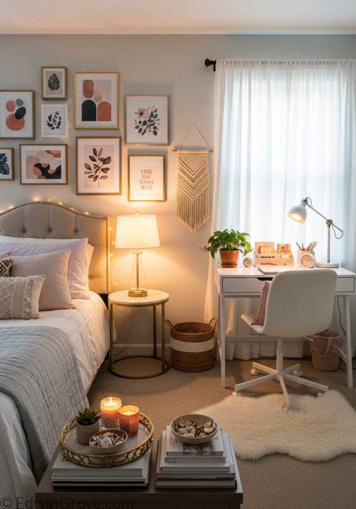 Budget friendly teen girl bedroom with stylish design