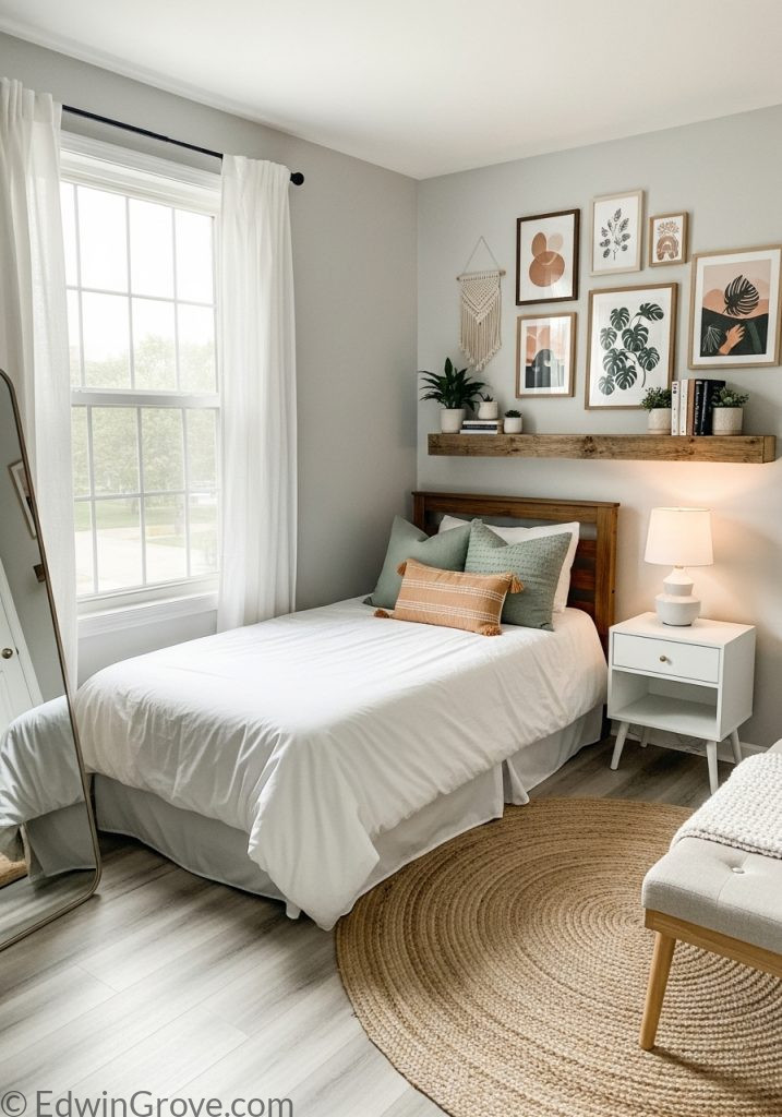 Budget small guest bedroom with affordable and stylish decor