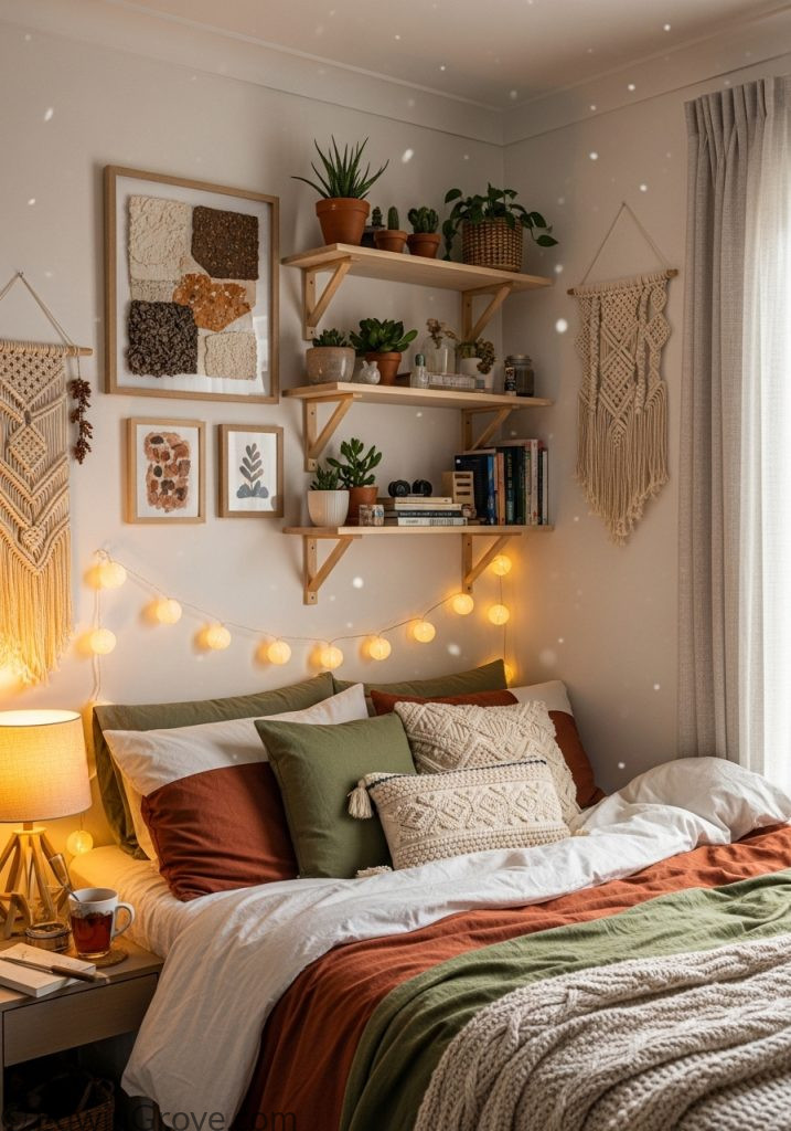 DIY decorated small master bedroom on a budget