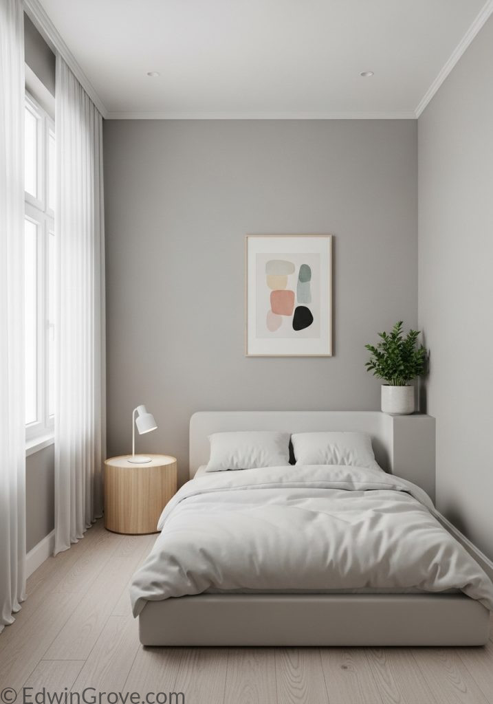 Minimalist décor in a small bedroom