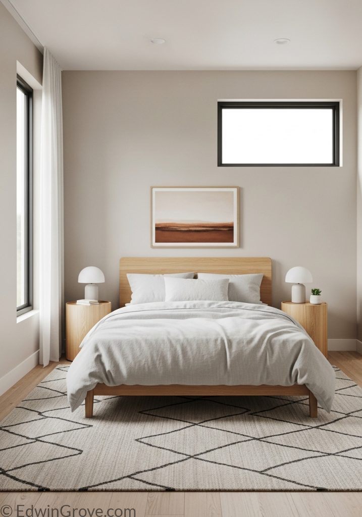 Minimalist western bedroom with neutral palette