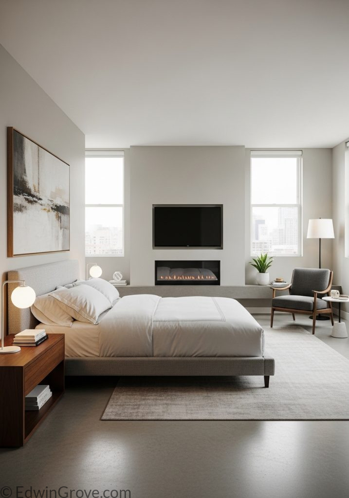 Modern master bedroom with clean and minimal design
