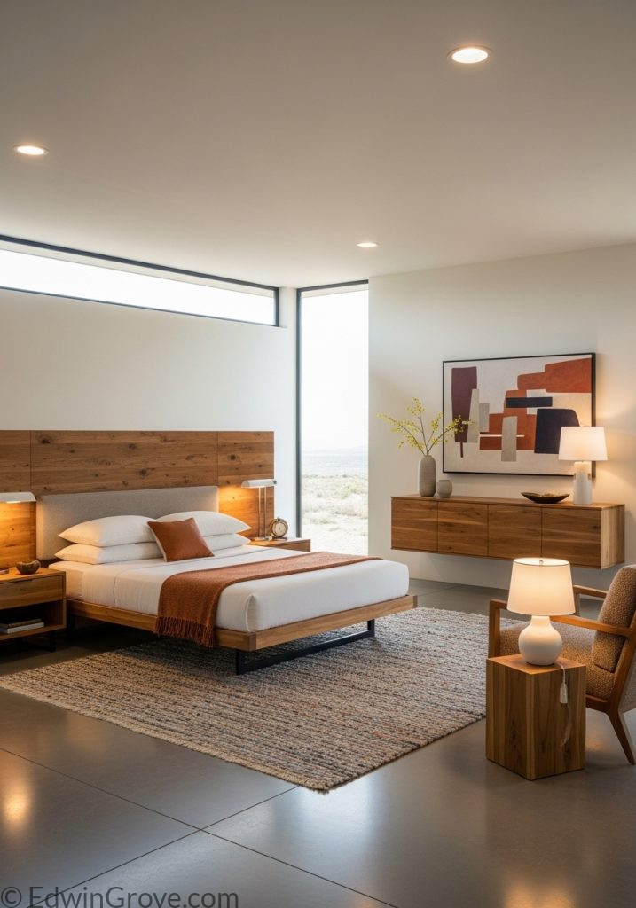 Modern western bedroom with rustic touch