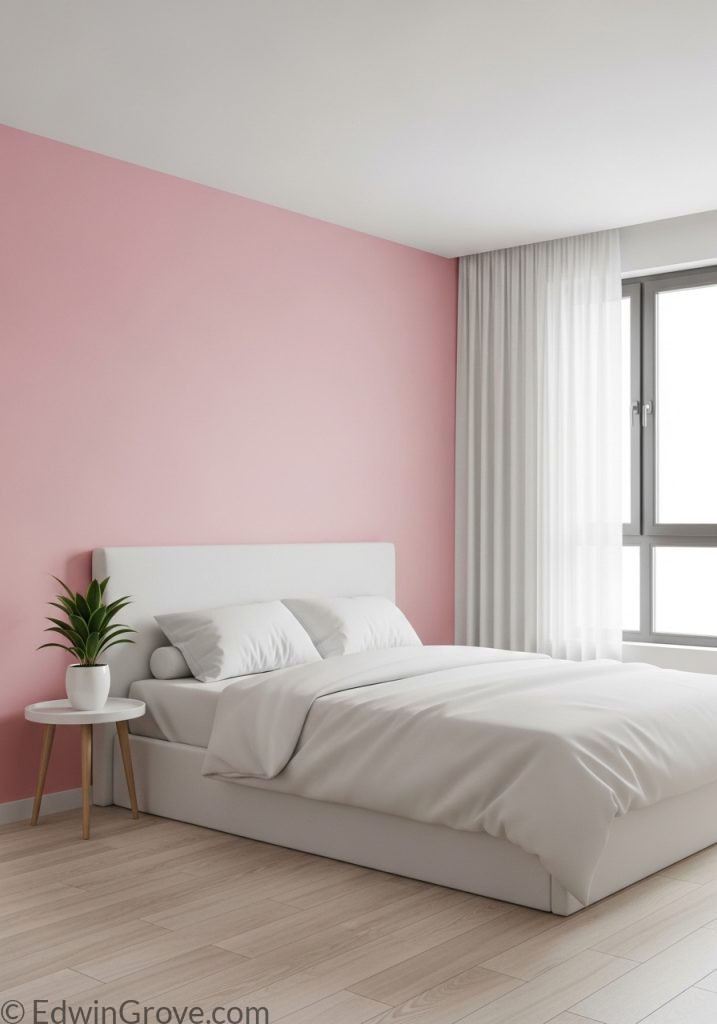 Soft pastel pink bedroom background wall