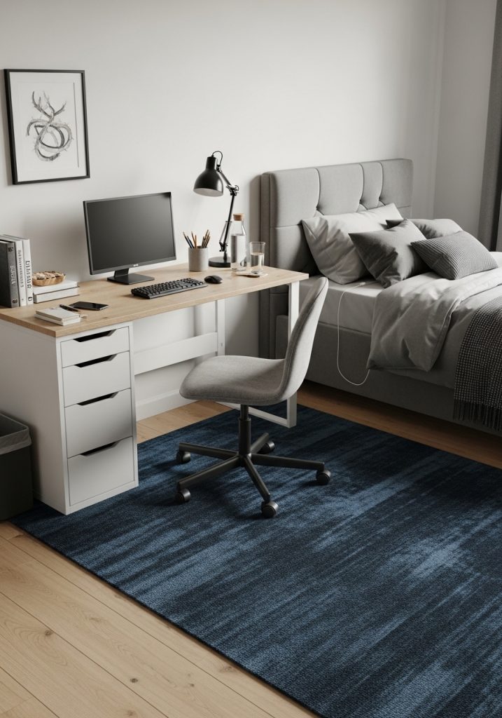 Teenage boy bedroom featuring a modern desk and study area
