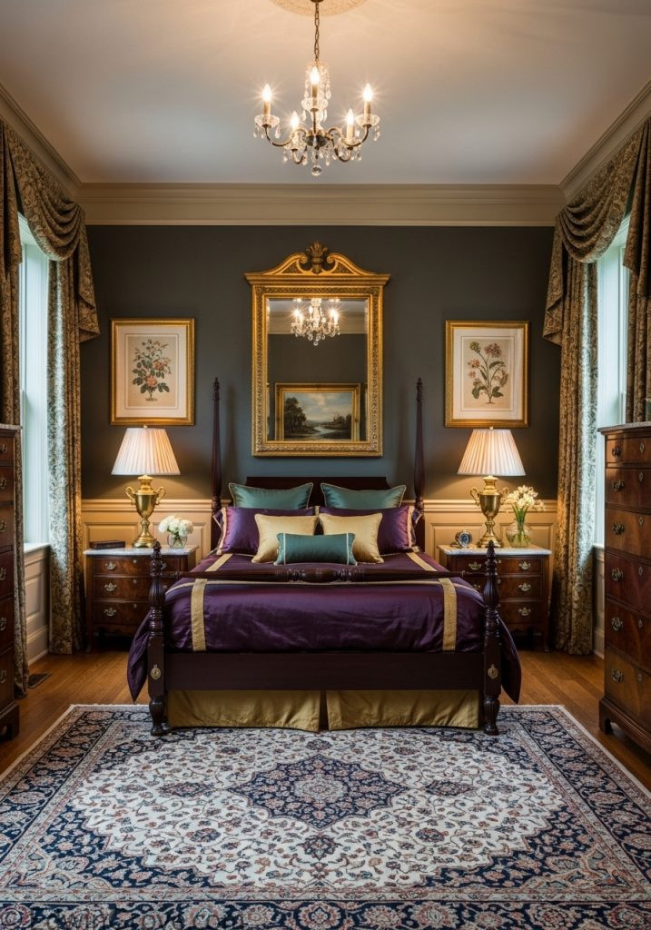 Traditional master bedroom with classic and elegant design