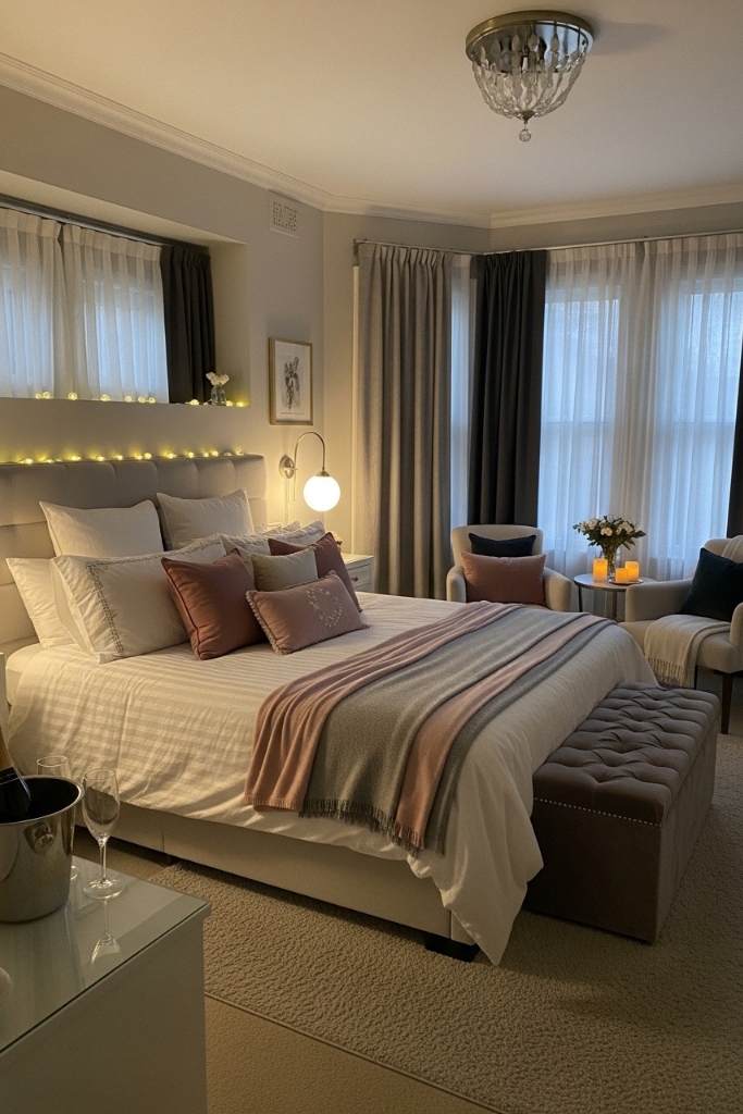 Elegant master bedroom romantic makeover with cozy ambiance